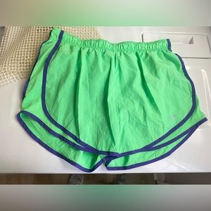 Green and Purple Nike Tempo Shorts